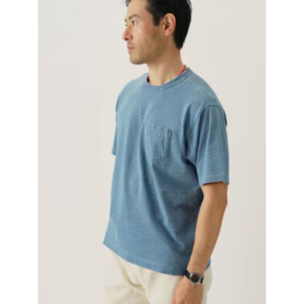 Buck Mason Indigo-Dipped Yuma 90s Boxy Pocket Tee size M new flaw